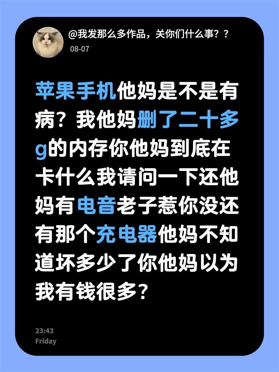 手机吐槽 iphone 苹果充电器