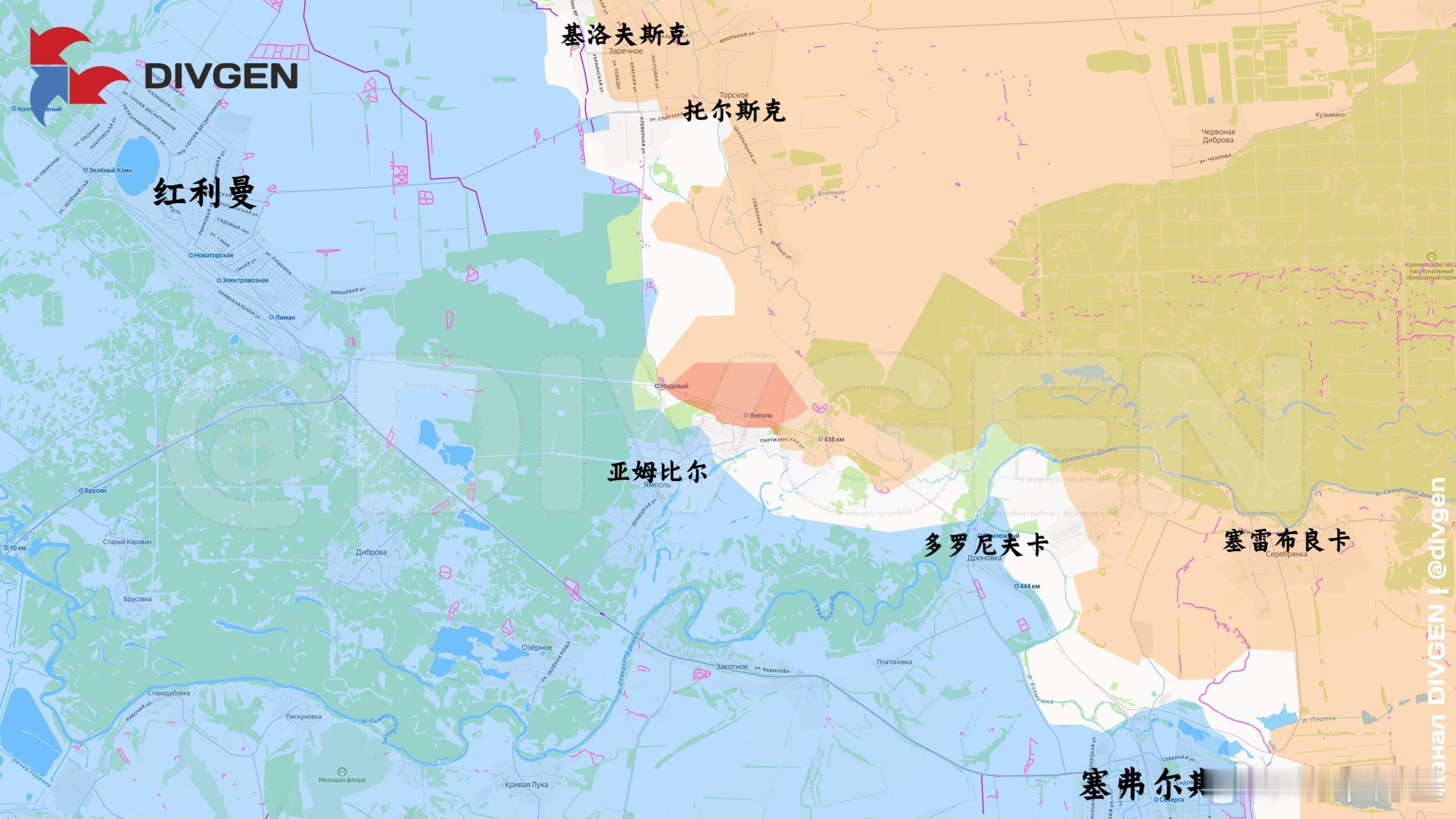 红利曼的题眼，亚姆比尔镇已经有25%被解放来源：DIVGEN 🚩 Карта 