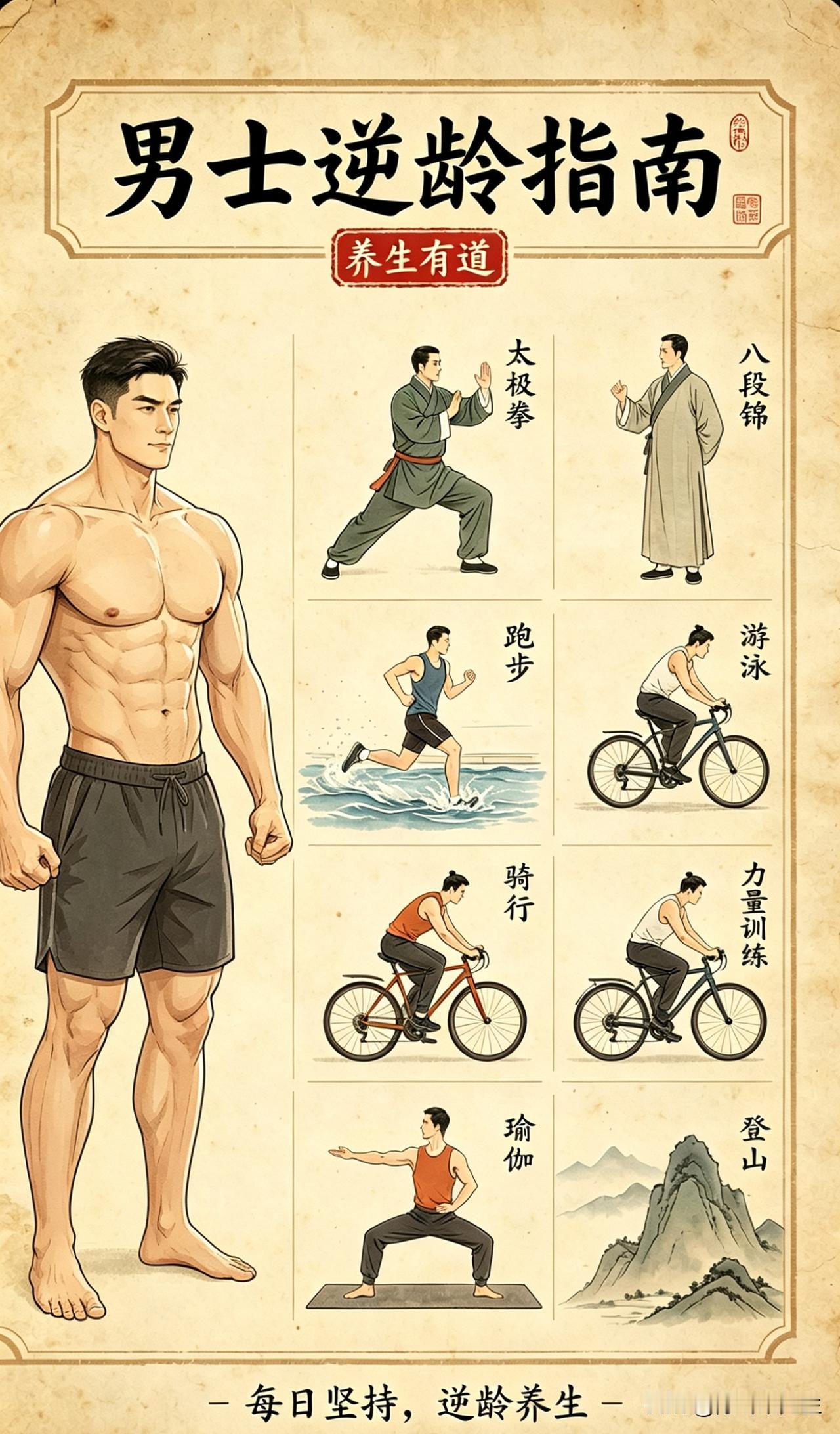 男士逆龄指南，八种运动