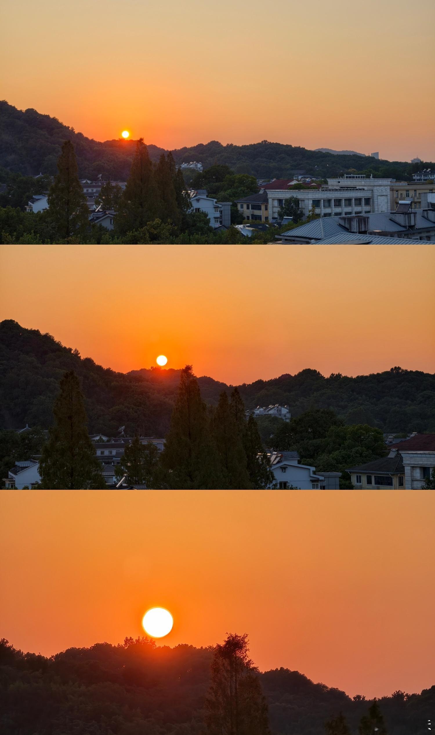 远山衔落日秋暮染橙天蜗的摄影日记落日 ​​​