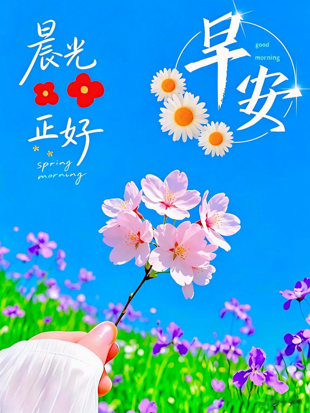 晨光作序，快乐启航。
一句暖心问候，一份真心惦记；
寻常烟火日子，因有你而温柔。