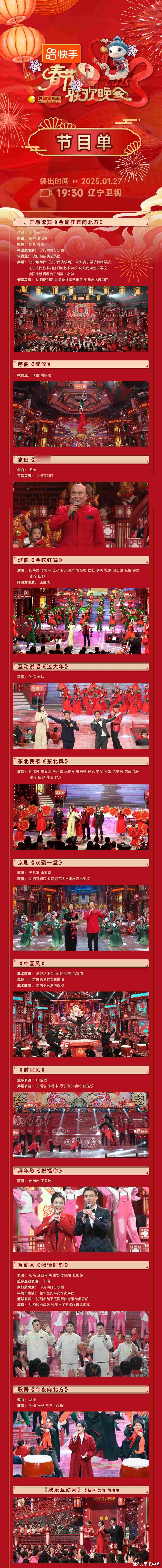 辽视春晚 辽宁卫视春晚节目单，大家期待哪个节目？来压收视率：预测酷云峰值2.80