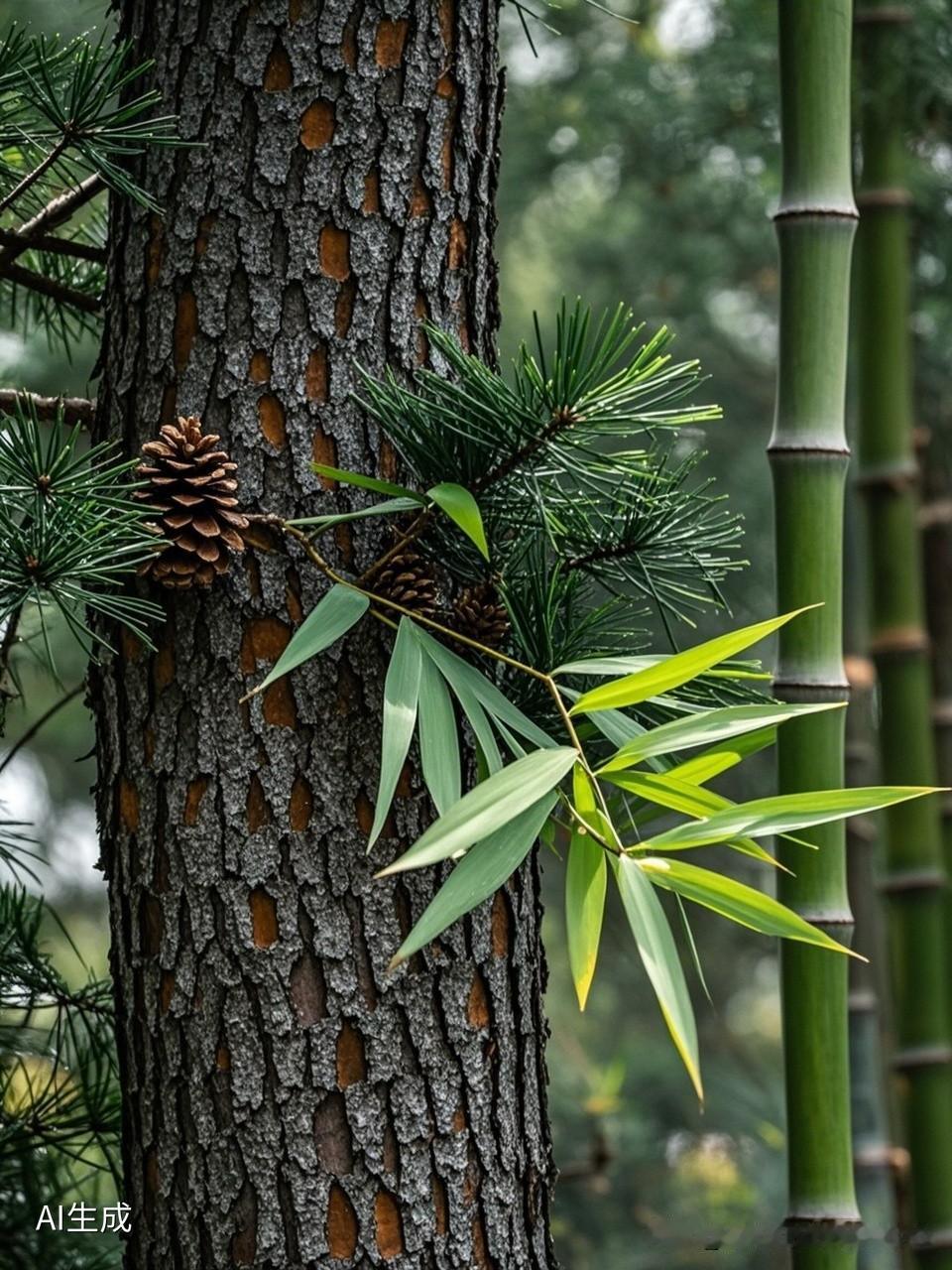 上联:松叶竹叶叶叶翠
下联:梅花雪花花花娇