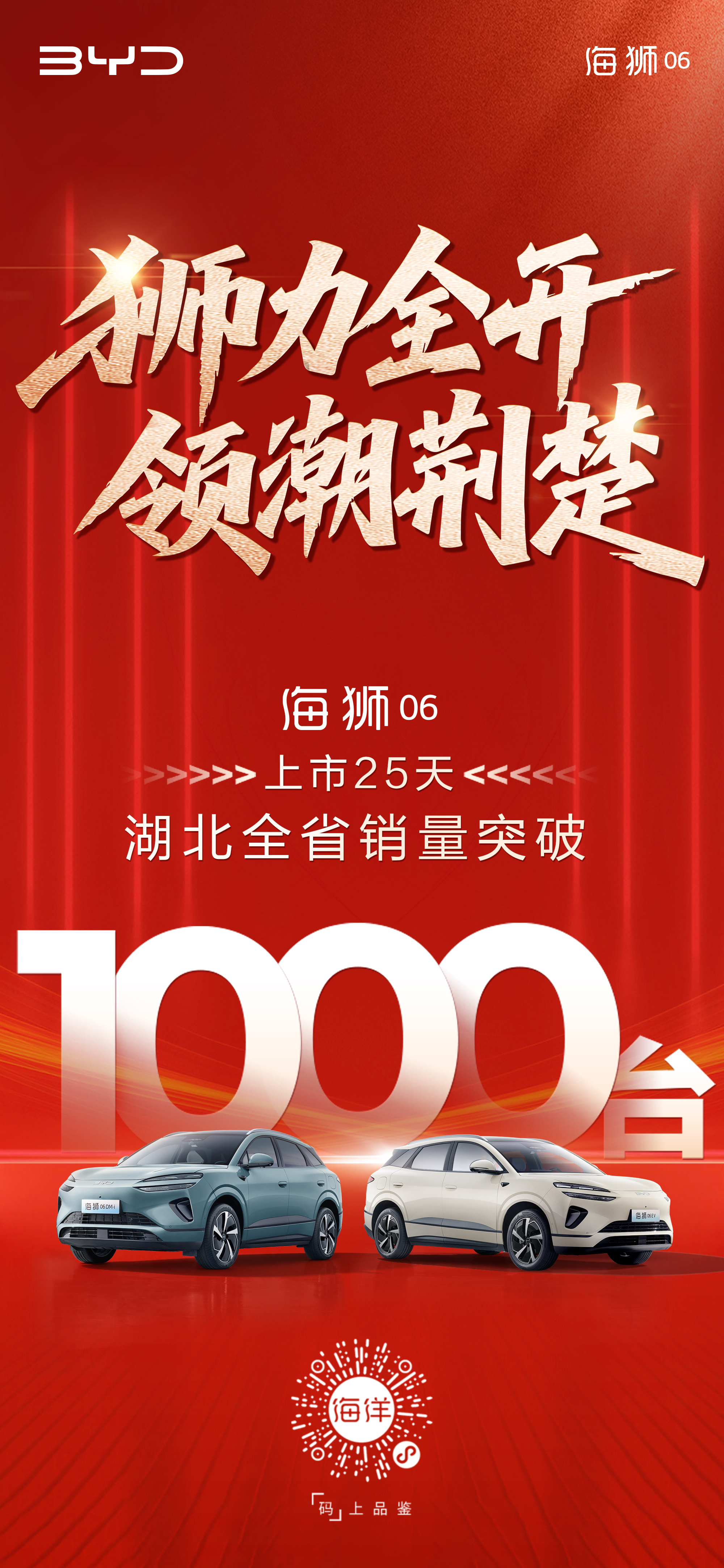 狮力全开 领潮荆楚高能超享SUV 海狮06上市25天湖北全省销量突破1000台?
