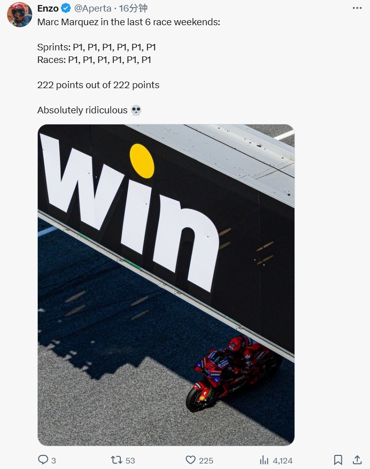 六站比赛马奎兹收获完美222分[污]2025motogp奥地利大奖赛 ​​​