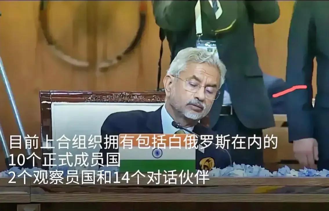 上合组织会议印度代表打瞌睡，不吆喝，不捧场，不追随，就是来搅局的。上合发宣言，1