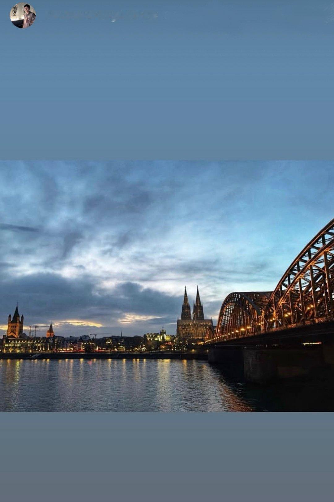 最美的风景总在路上，樊振东分享莱茵河畔科隆大教堂与霍亨索伦桥，步履所至，目之所及