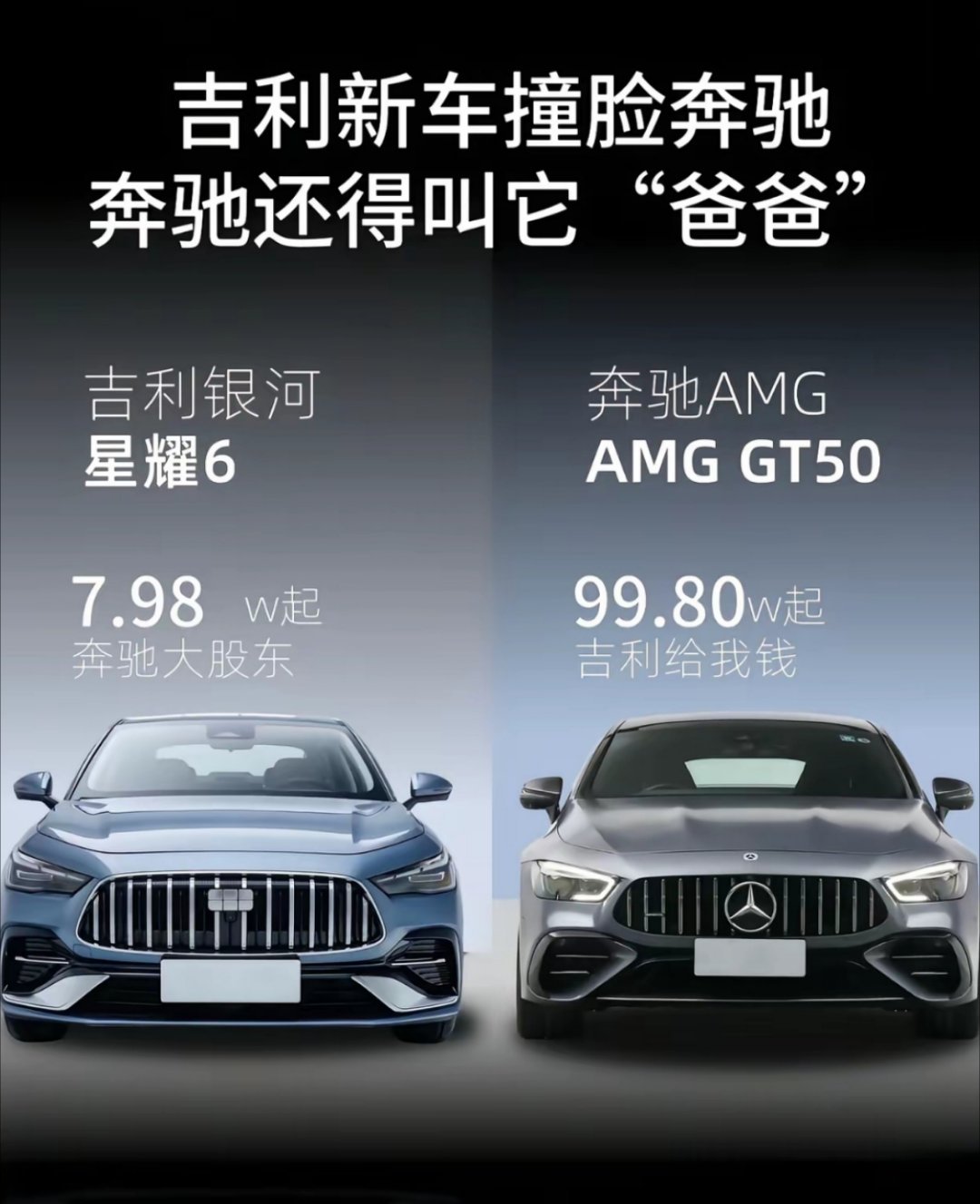 吉利新车撞脸奔驰，买奔驰还是图外观吗 