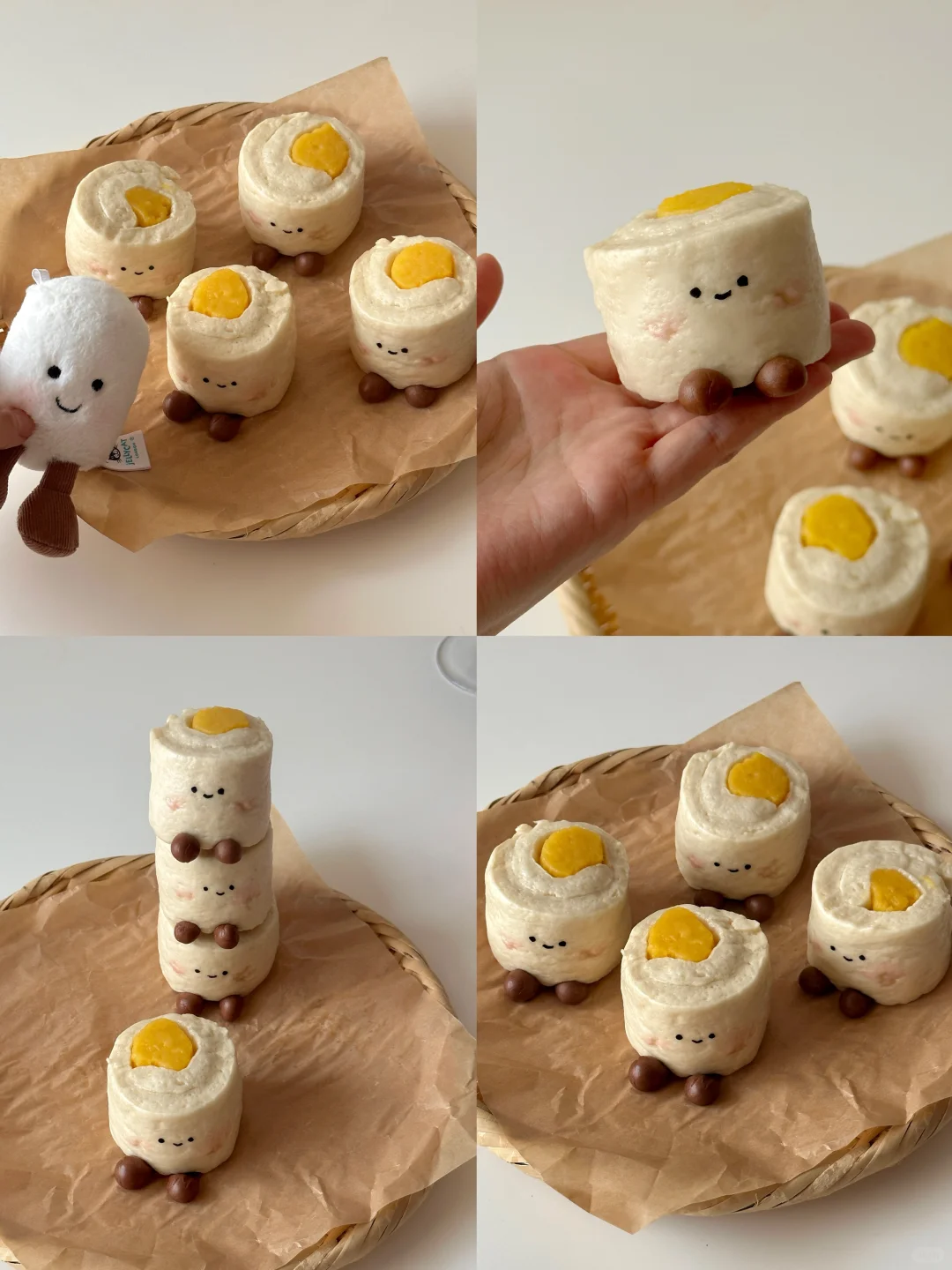 Jellycat棉花糖奶黄馅儿馒头卷