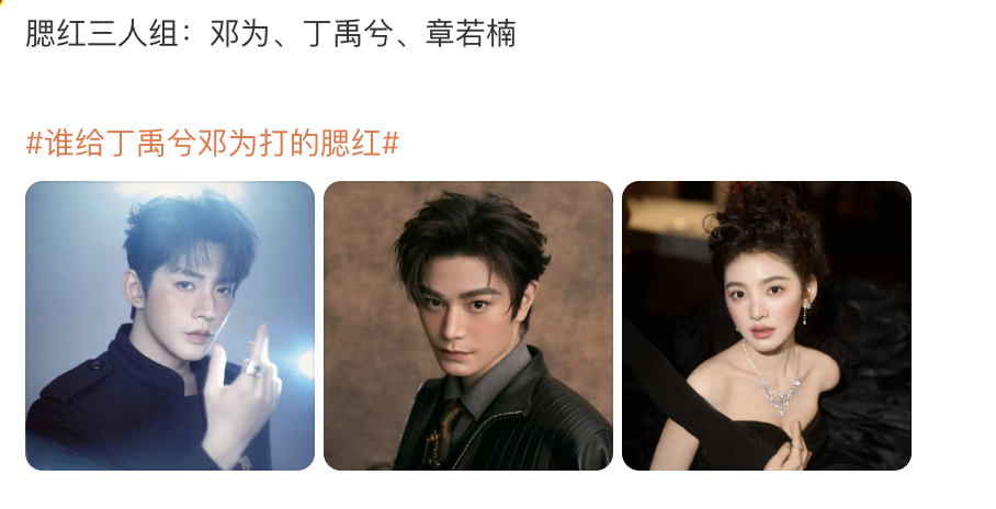 腮红三剑客：邓为、丁禹兮、章若楠