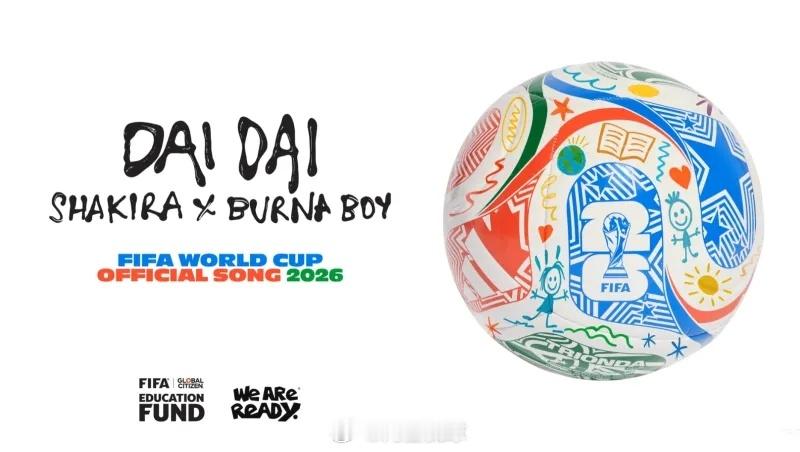 夏奇拉在个人社媒发布了2026美加墨世界杯官方歌曲《Dai Dai》。这也是这名