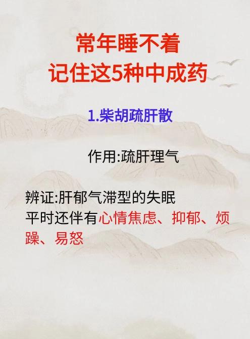 常年睡不好，五种中成药帮你解决烦恼#中医##养生##科普#