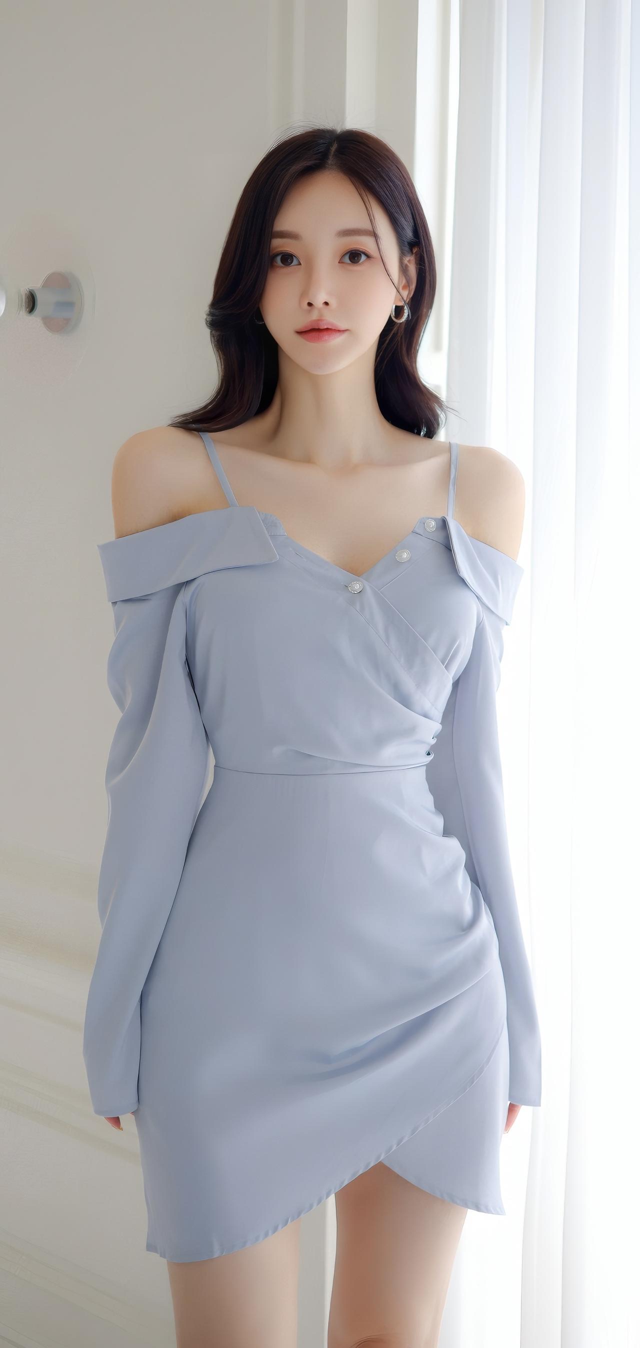 温柔蓝调连衣裙，清新优雅，尽显女性魅力！🌟💙