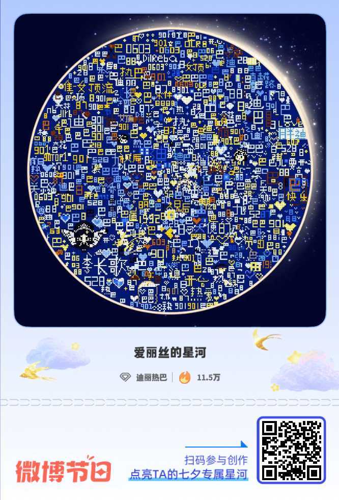 给迪丽热巴的七夕星河情书七夕告白新思路：赠一片璀璨星河！速戳加入 「爱丽丝的星河