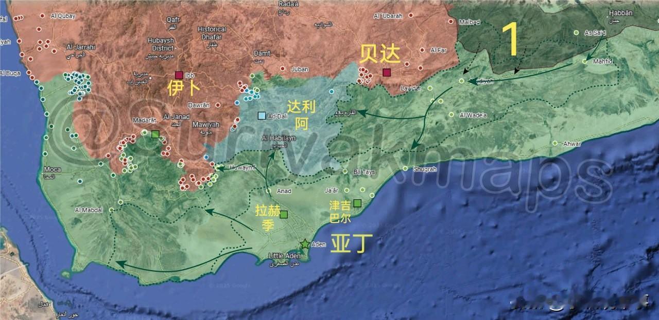 也门最新战况：

在失去亚丁后，也门南方过渡委员会因军事挫败及失去阿联酋外部支持
