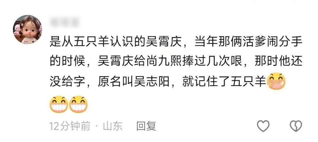 看到这条评论，真是印象深刻当时我还给五只羊发了私信呢，大概意思是和尚九熙搭档，微