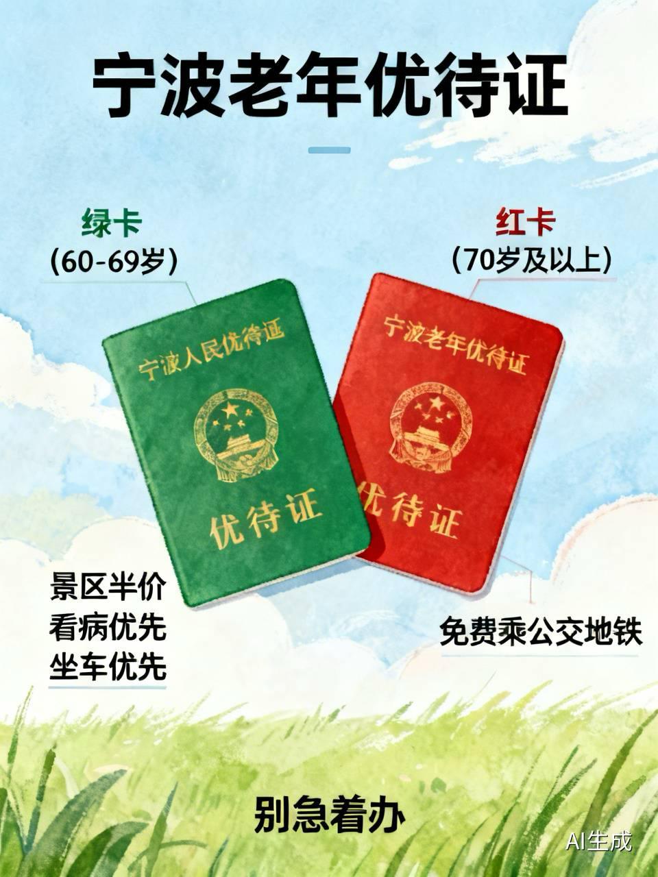宁波的老年优待证，绿卡真没啥用？听完我劝你别急着办

最近刷到视频说60岁就能办