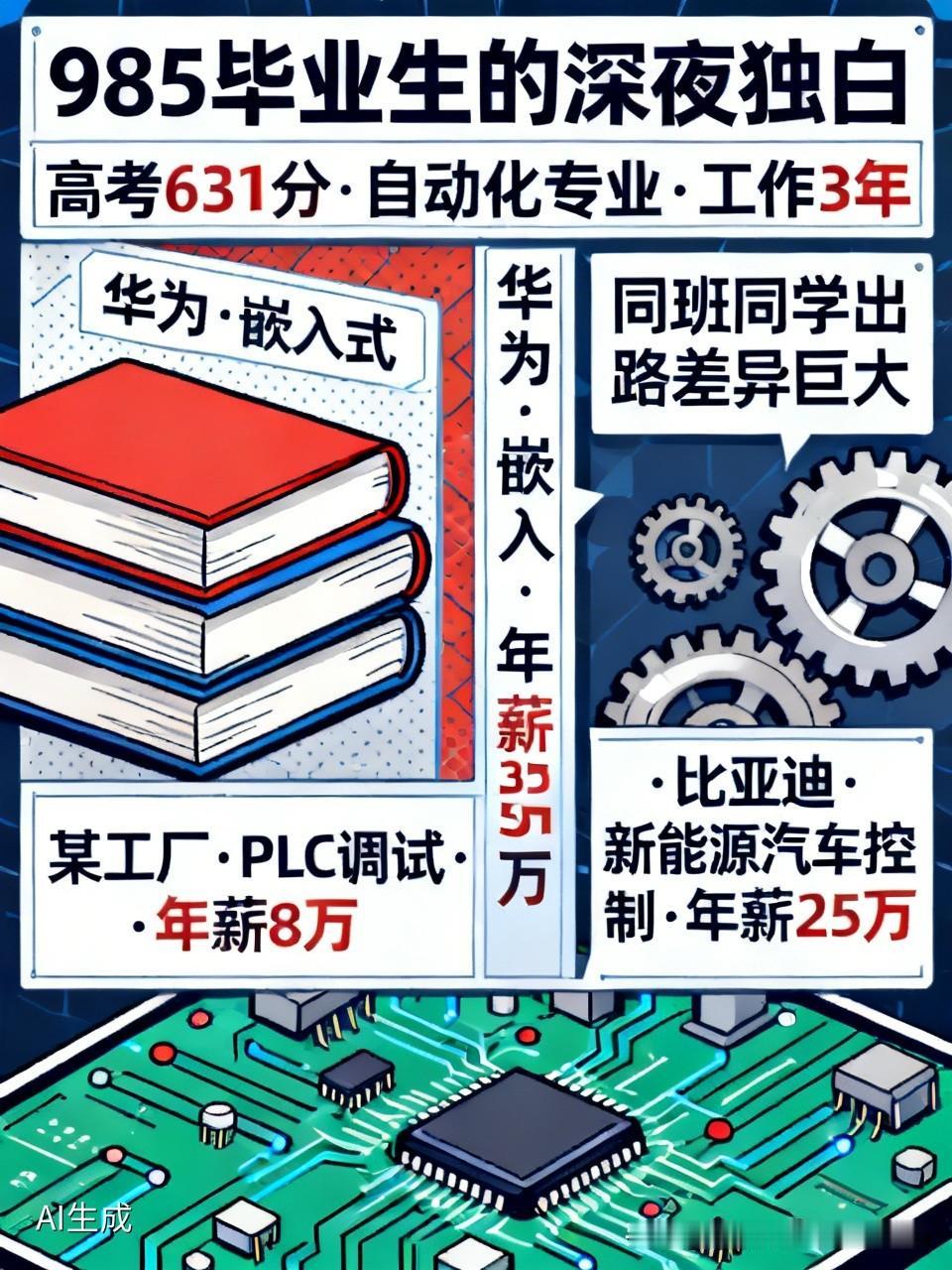 【一个985毕业生的深夜独白】

"我是某985高校自动化专业毕业的，工作3年。