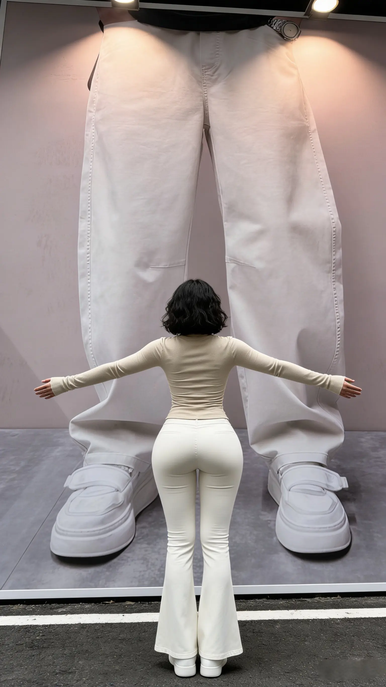 2026春夏新款美式潮流痞帅宽松弯刀阔腿直筒垂感水洗显瘦牛仔裤