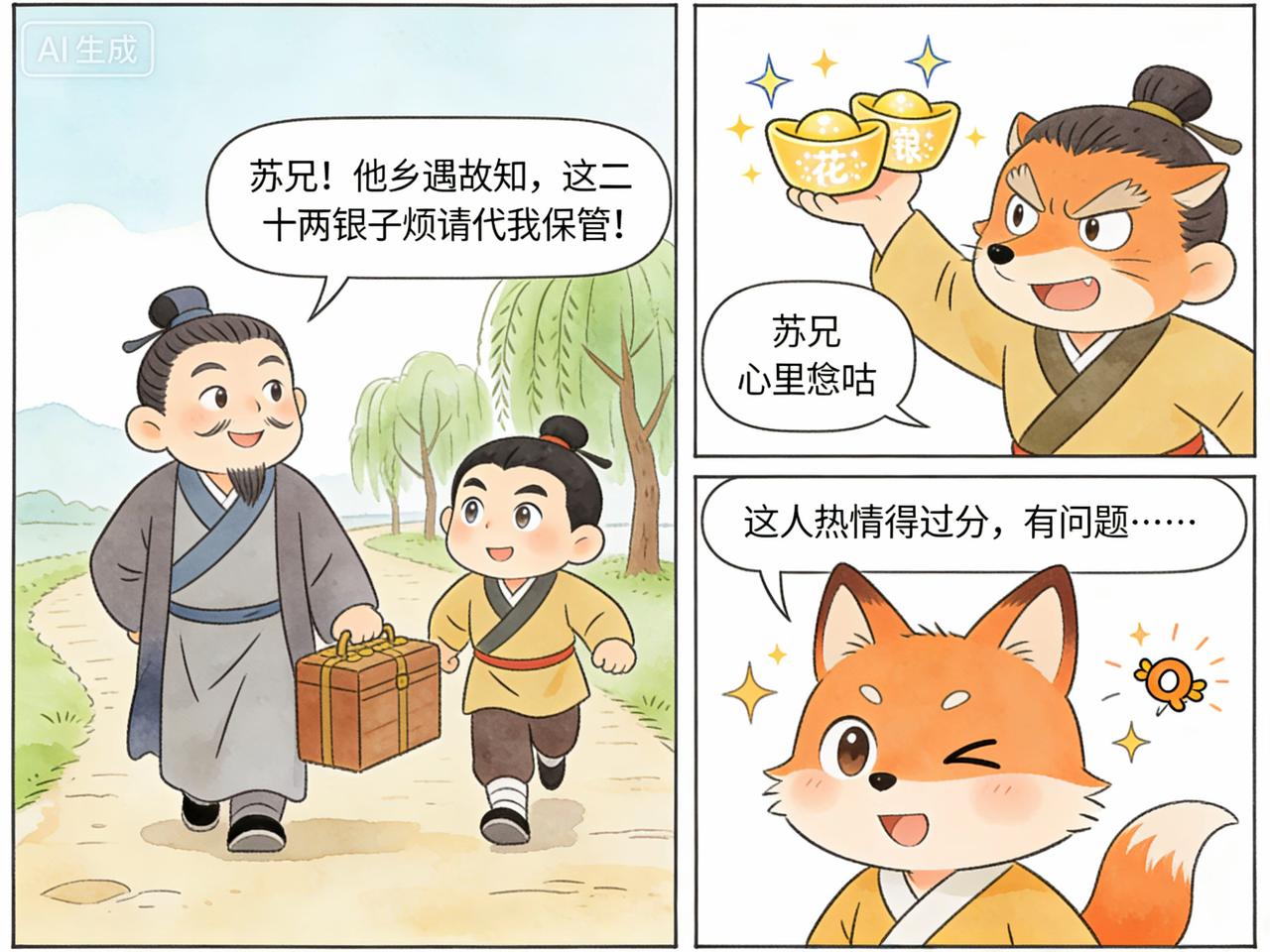 通州商人苏广在外地做完生意，带着儿子回家。半道遇到一个叫做纪胜的人，十分热情，交