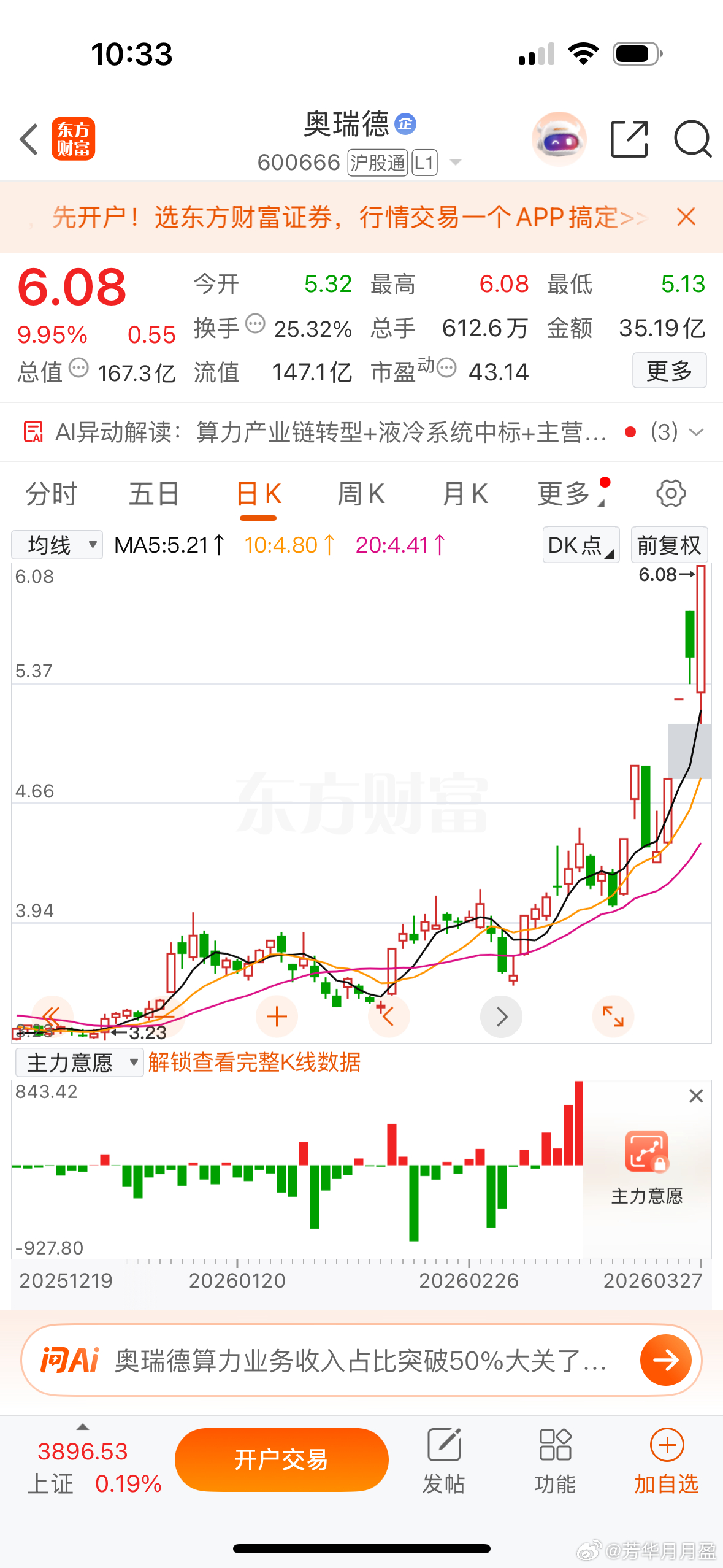 奥瑞德反包涨停！华电辽能没有反包涨停！两个高标，说明今天科技股，算力，比电力方向