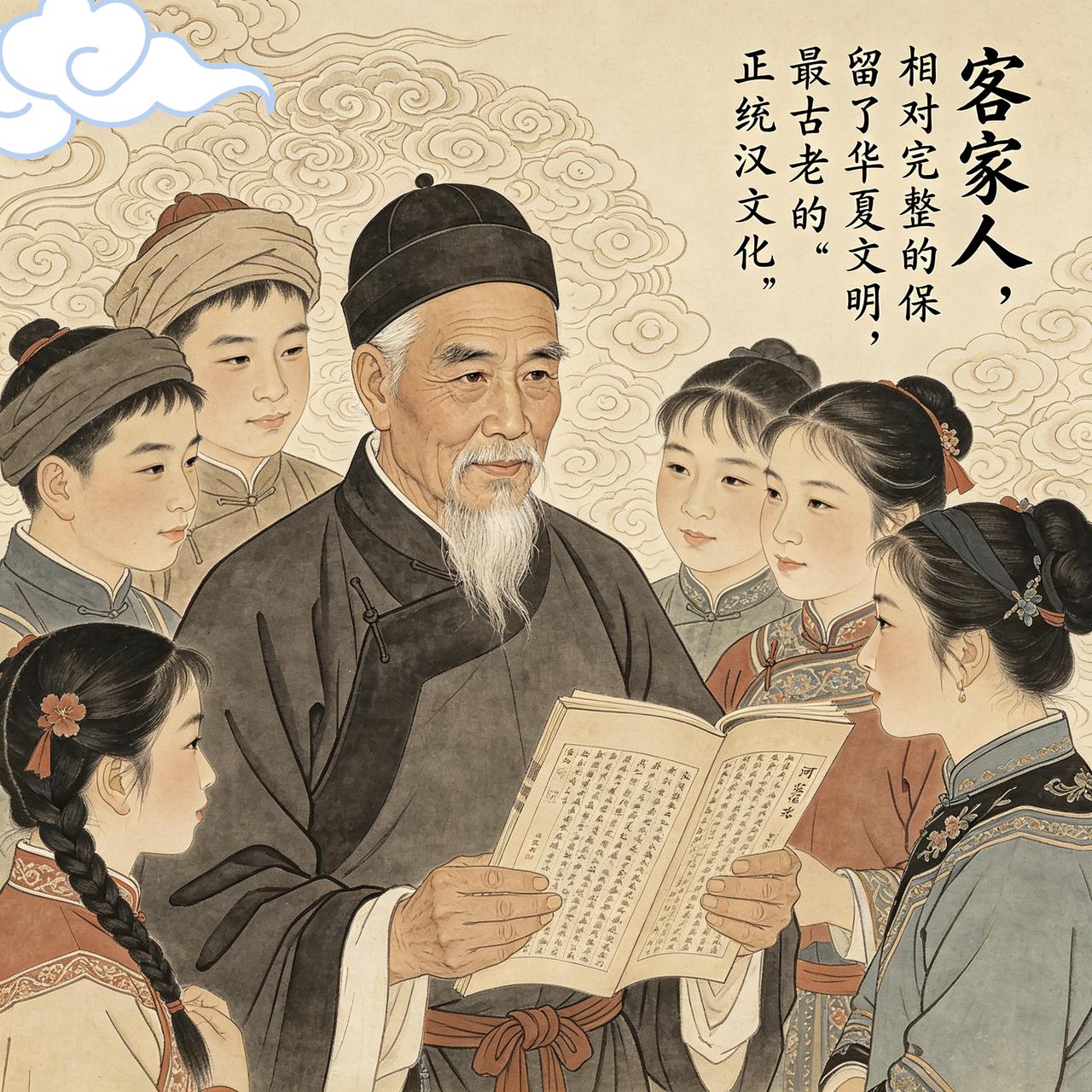客家人，是历史上地道的南迁中原汉人，他们世世代代承袭了自周朝以来的礼乐制度、宗族