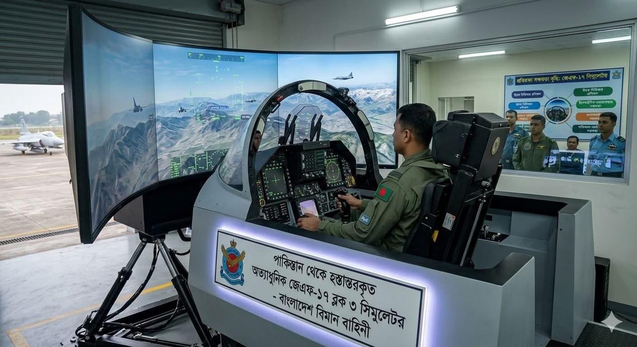 孟加拉国空军飞行员体验巴基斯坦JF-17战机飞行模拟器！