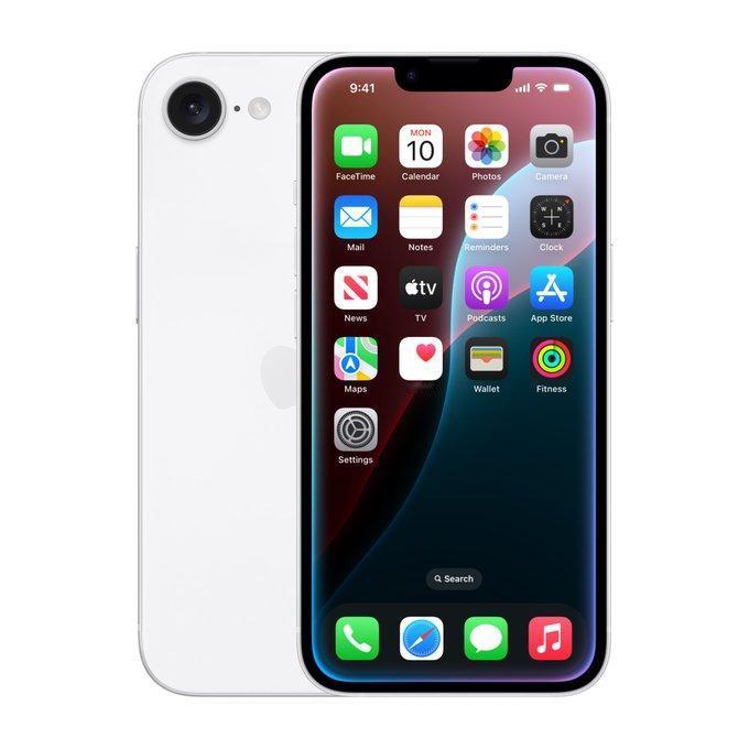 iPhone SE4真机渲染图，大刘海屏，单摄像头，具体配置如下：

1、搭载A