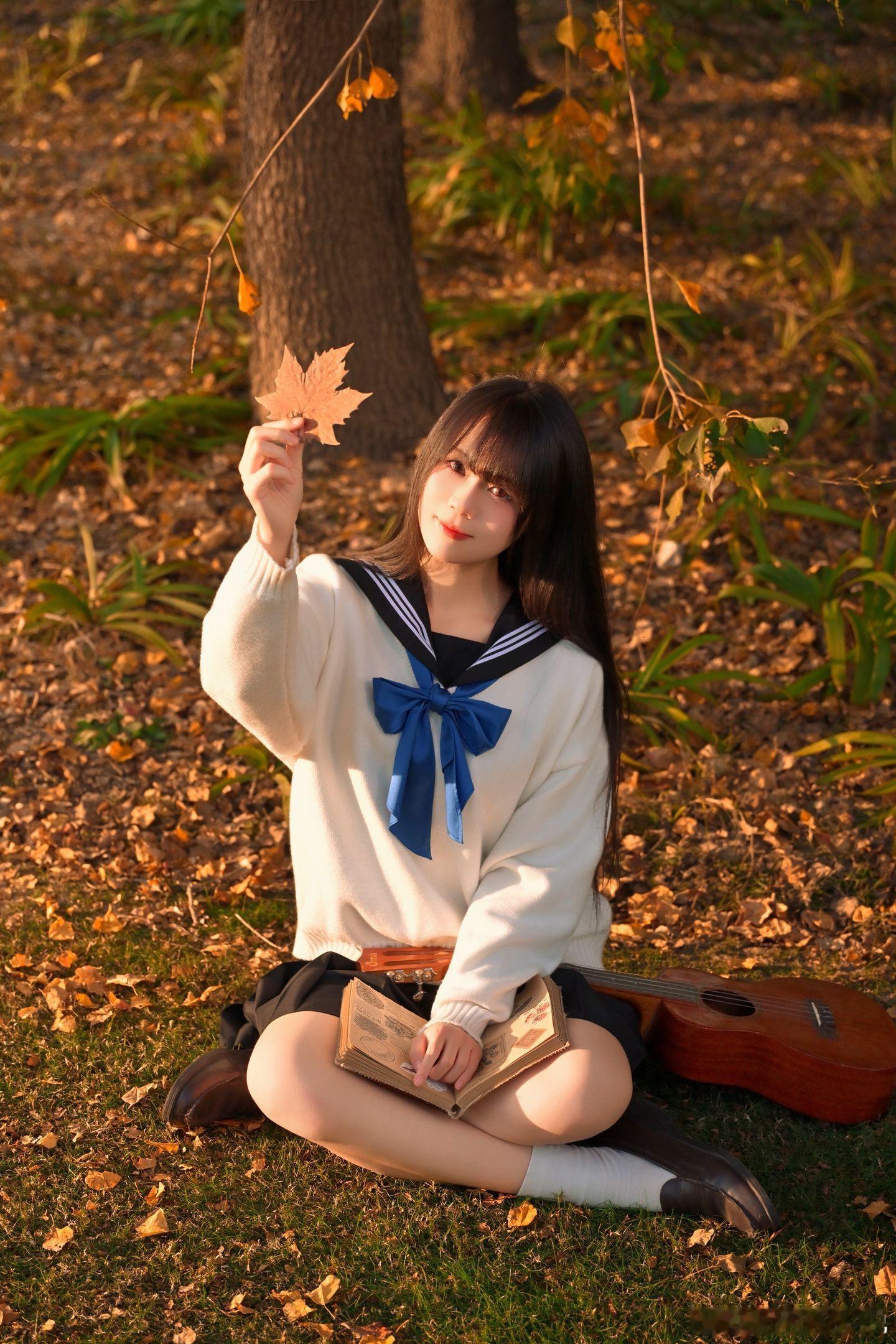 jk私影 沐浴在金色阳光里的jk女孩美女绘梦长廊