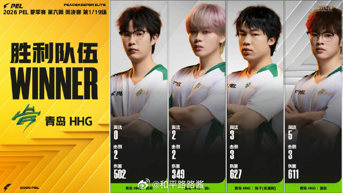 【2026 PEL 夏季赛】Week6 Day2 第一场 HHG周决开门红PEL