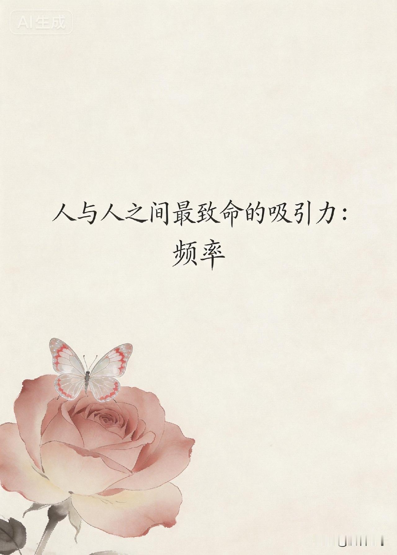 人与人之间最致命的吸引力：频率

你有没有发现，有些人，你说不上他哪里好，可就是