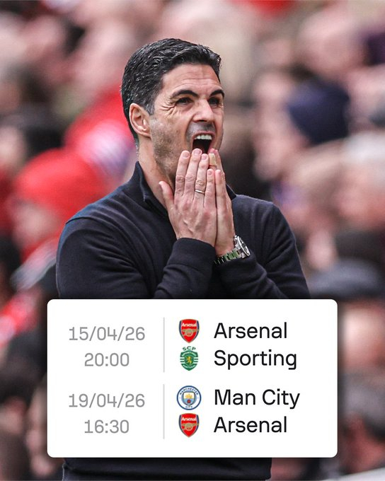 到下周结束时，阿森纳可能已经从欧冠联赛中出局，仅领先少赛一场的曼城3分。或者，他