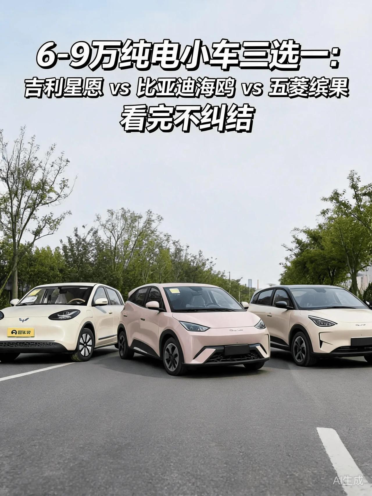 6-9万纯电小车三选一：吉利星愿 vs 比亚迪海鸥 vs 五菱缤果，看完不纠结