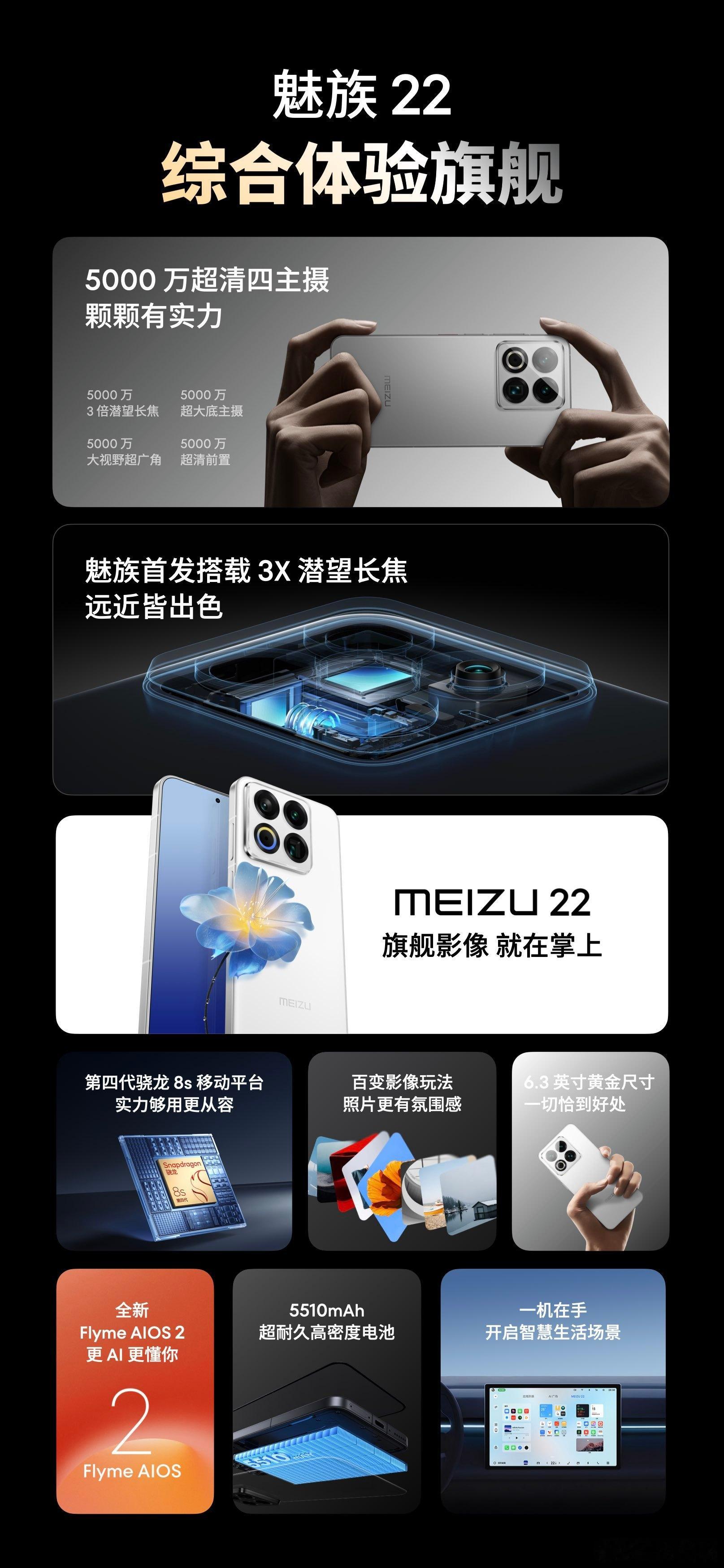 魅族22正式发布，2999元起步的价格，大家觉得如何？12+256GB 售价 2