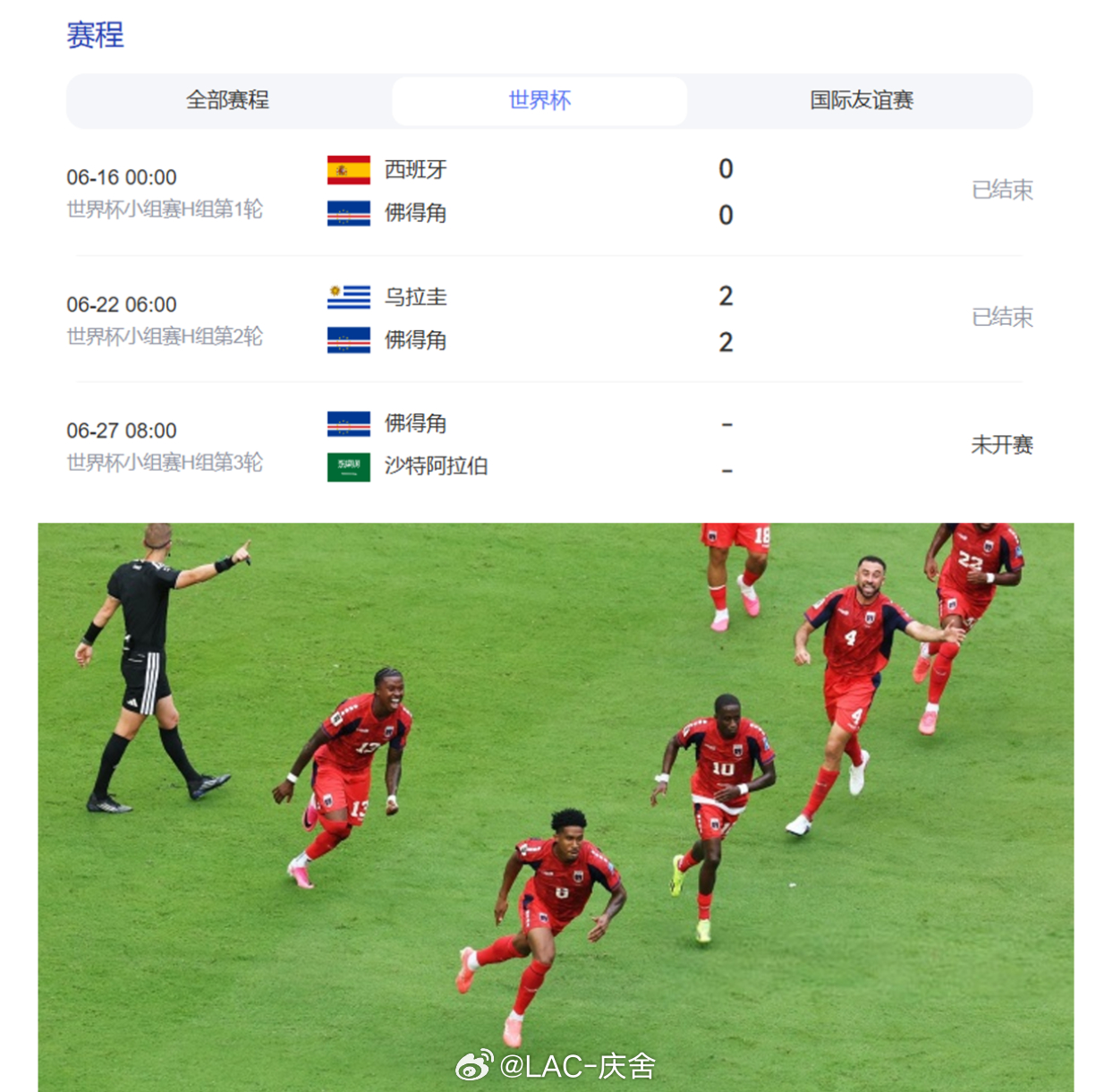 乌拉圭2比2佛得角 佛得角逼平两个世界冠军  他会是今年世界杯的黑马吗？预测一下