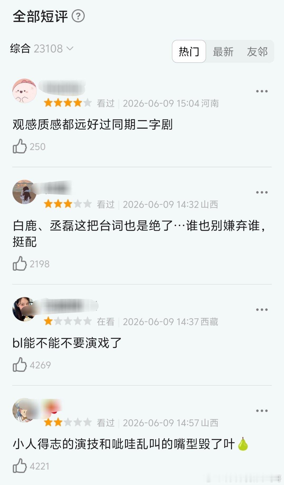 莫离首日打分人数很多，一天已经两万多短评了，少数四五星里穿插大量一星二星，如果后