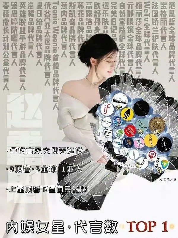 原来赵露思的代言数量已经超越迪丽热巴了[哆啦A梦害怕]  ​​​