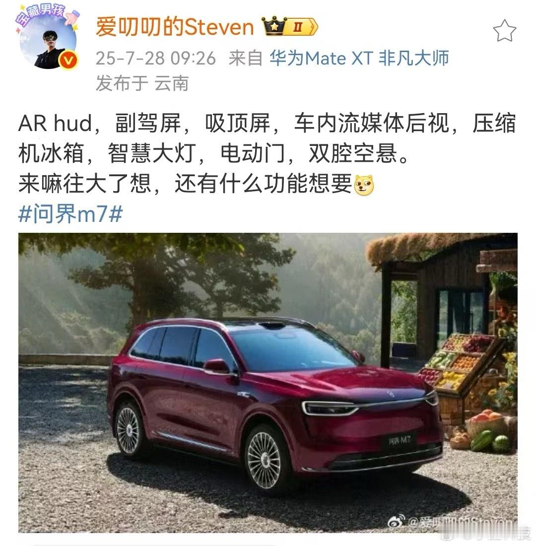 问界M7这个尺寸和配置让老车主欲哭无泪，吸顶屏好评！ ​​​