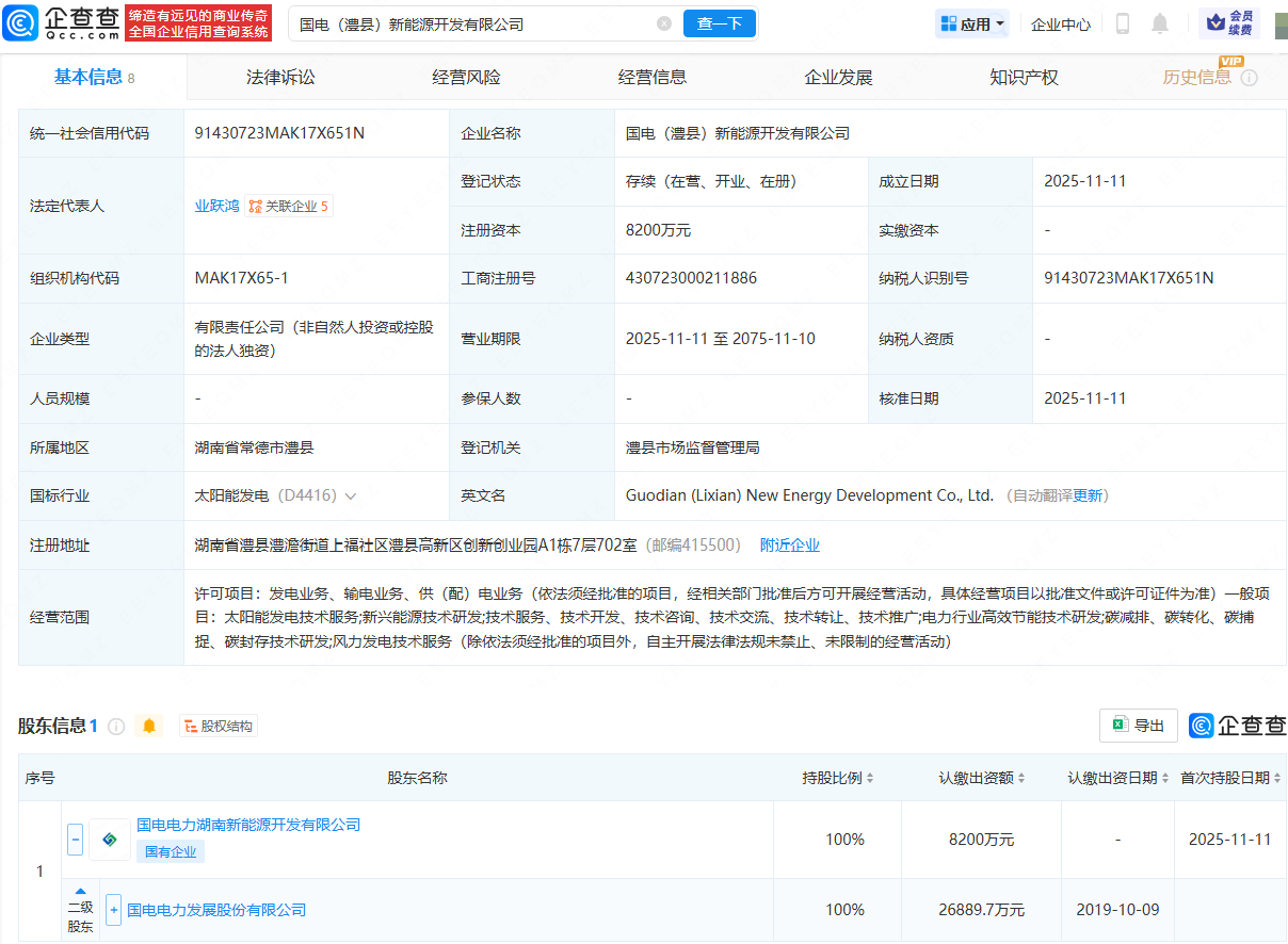 国电电力成立新能源开发公司，含碳减排相关业务