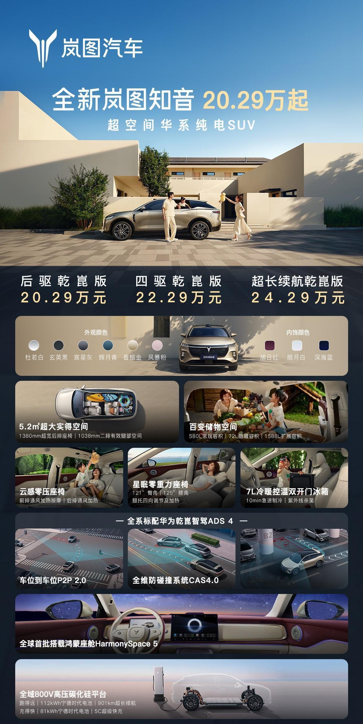 全新岚图知音至少短期内，完全可以打「尚界H5」这张牌。
两台车满血ADS 4版本