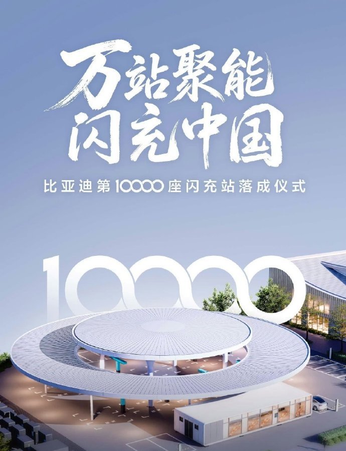 真快呀从发布第二代刀片电池和全新闪充技术到如今10000座闪充站落地比亚迪才用了