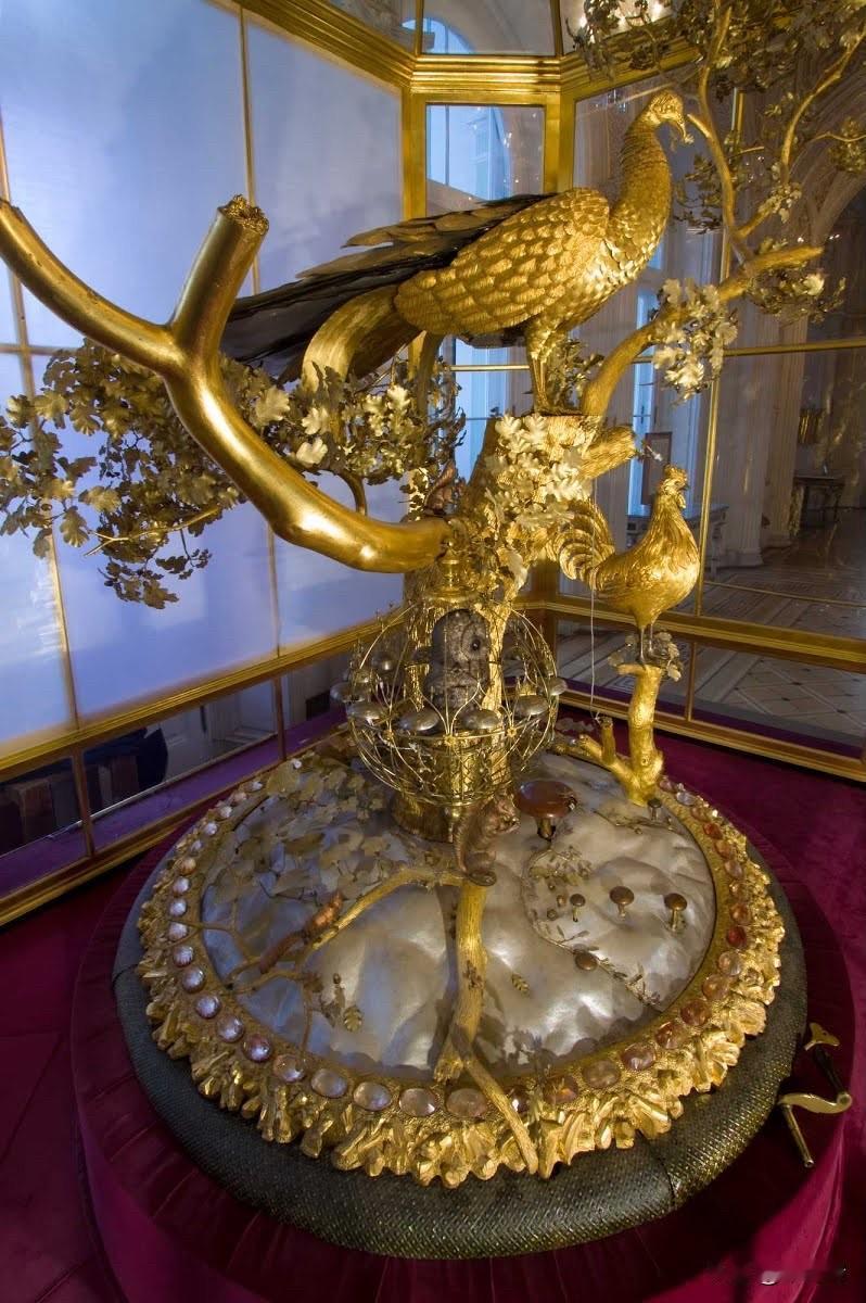 俄罗斯圣彼得堡国立埃尔米塔日博物馆（冬宫）的著名馆藏——孔雀钟（或称“帕夫林钟”