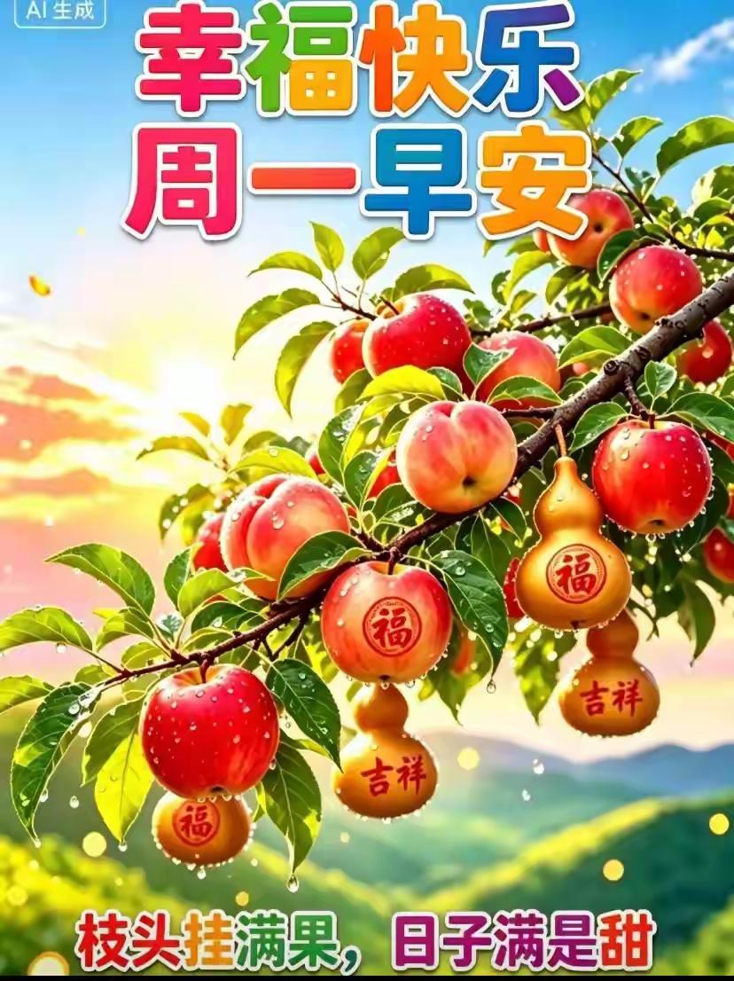 🍃
愿你晨起有清风解忧，
愿你一周皆顺心无忧。
送你朝气，赶走周一倦怠；
送你