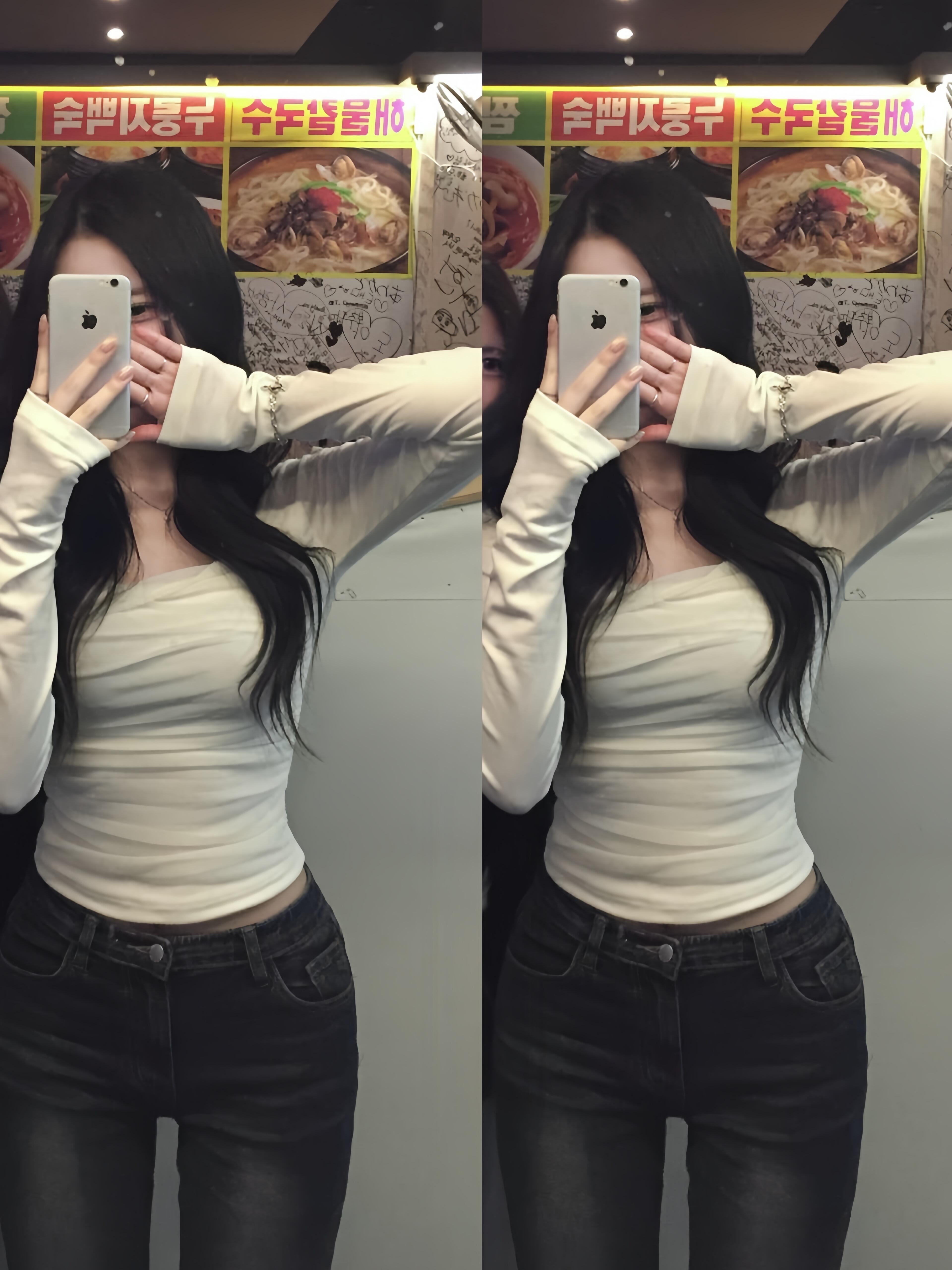 感觉是韩女秀建模的经典基础款穿搭✨🥛 