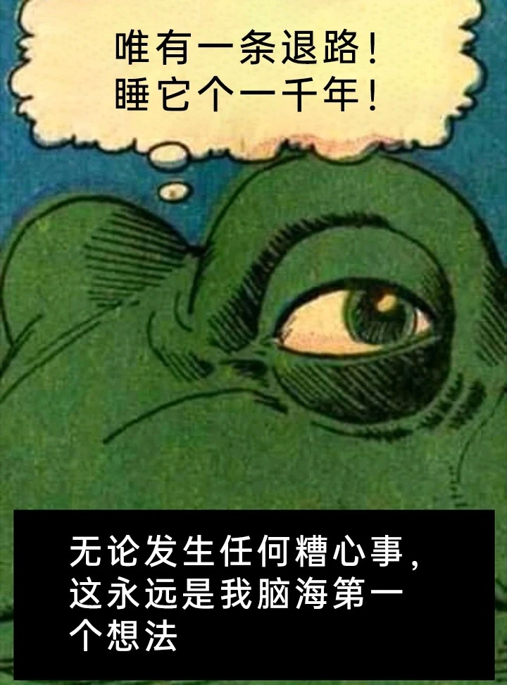 遇到困难睡大觉 