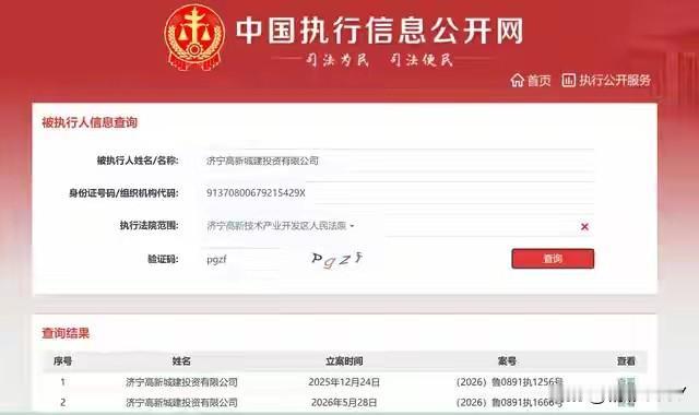 【济宁高新城投50.2万元标的被执行引关注】据中国执行信息公开网披露，济宁高新城
