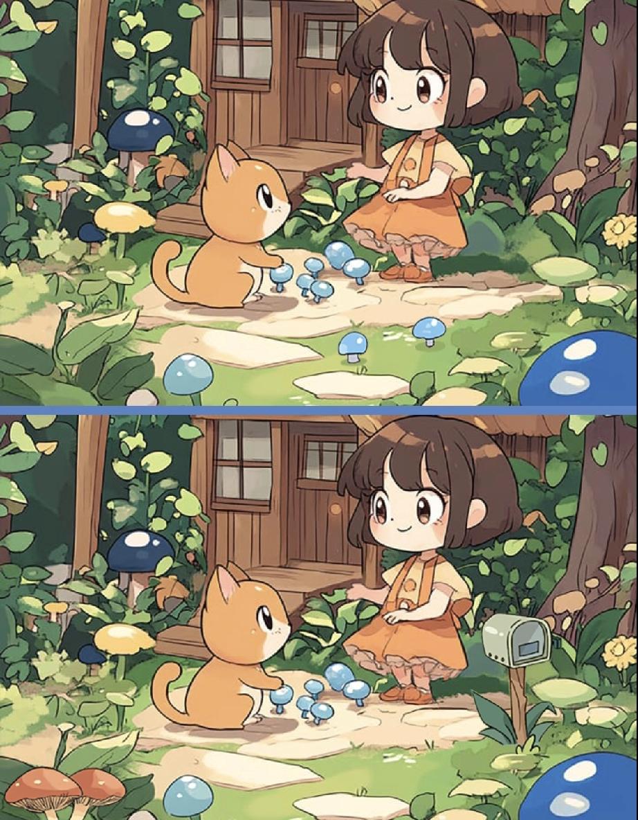 下面两张图有几处不同？