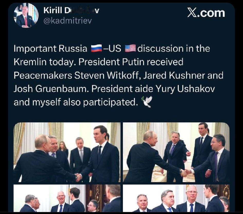 新闻快讯——当地时间1月22日，俄罗斯总统普京在克里姆林宫会见特朗普总统特使贾里