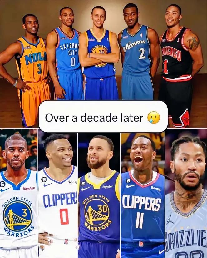 10年，对于一名NBA球员来说，可谓是翻天覆地的变化，比如以下这五位球员，十年之