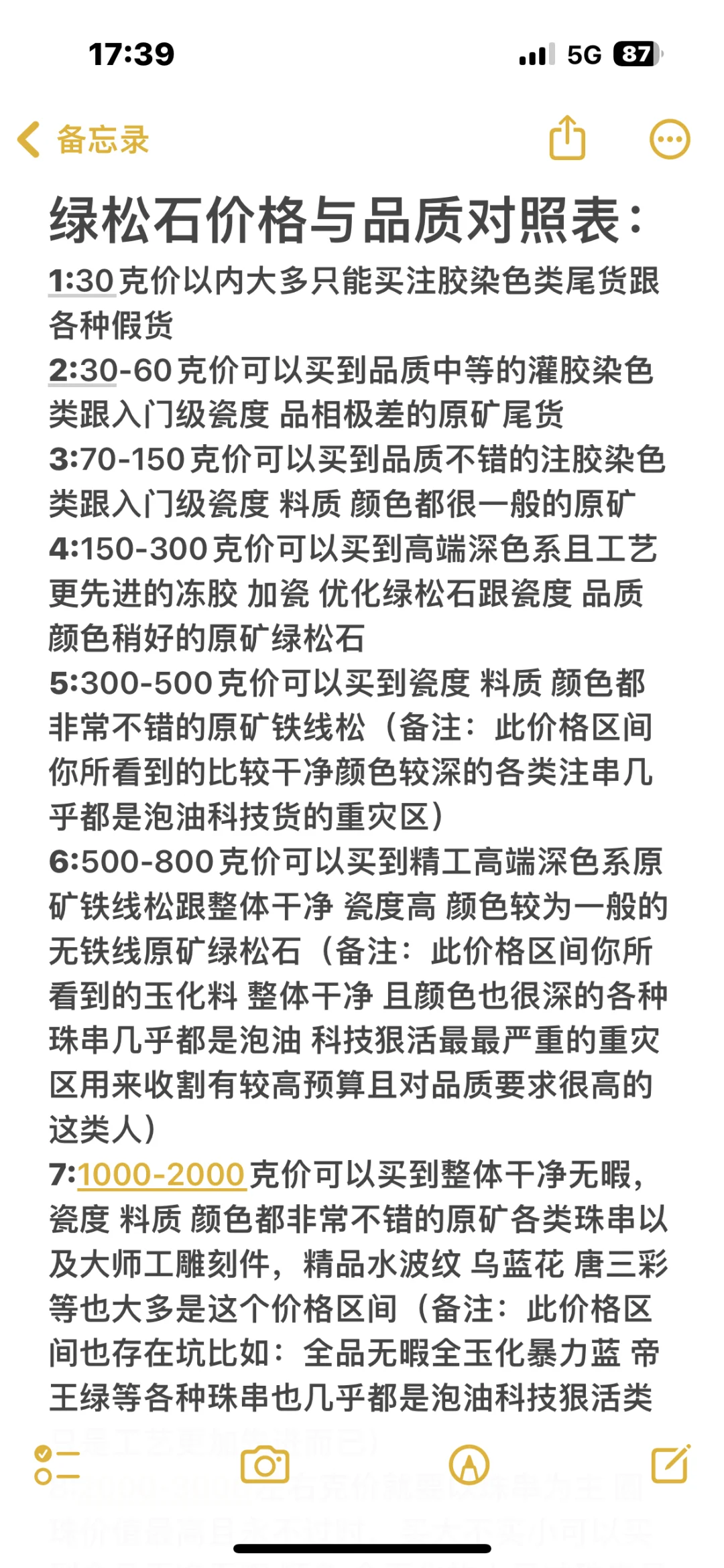 参照下文 看看你手里的绿松石值多少钱